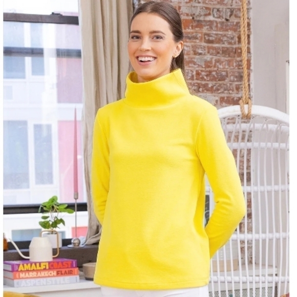 New Dudley Stephens Cobble Hill Terry Turtleneck Sunshine Fleece NWT X-Small - Picture 5 of 16